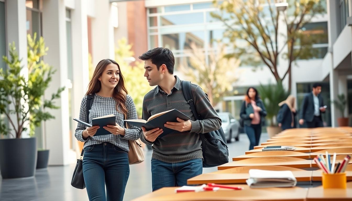 Student using learning strategies while studying